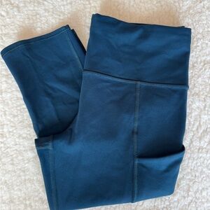 Athleta Blue Crop Leggings High Rise Zip Pocket Size Small